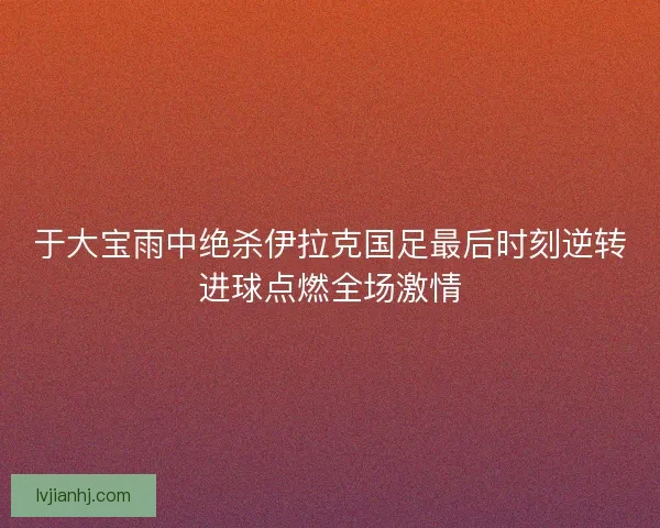 于大宝雨中绝杀伊拉克国足最后时刻逆转进球点燃全场激情